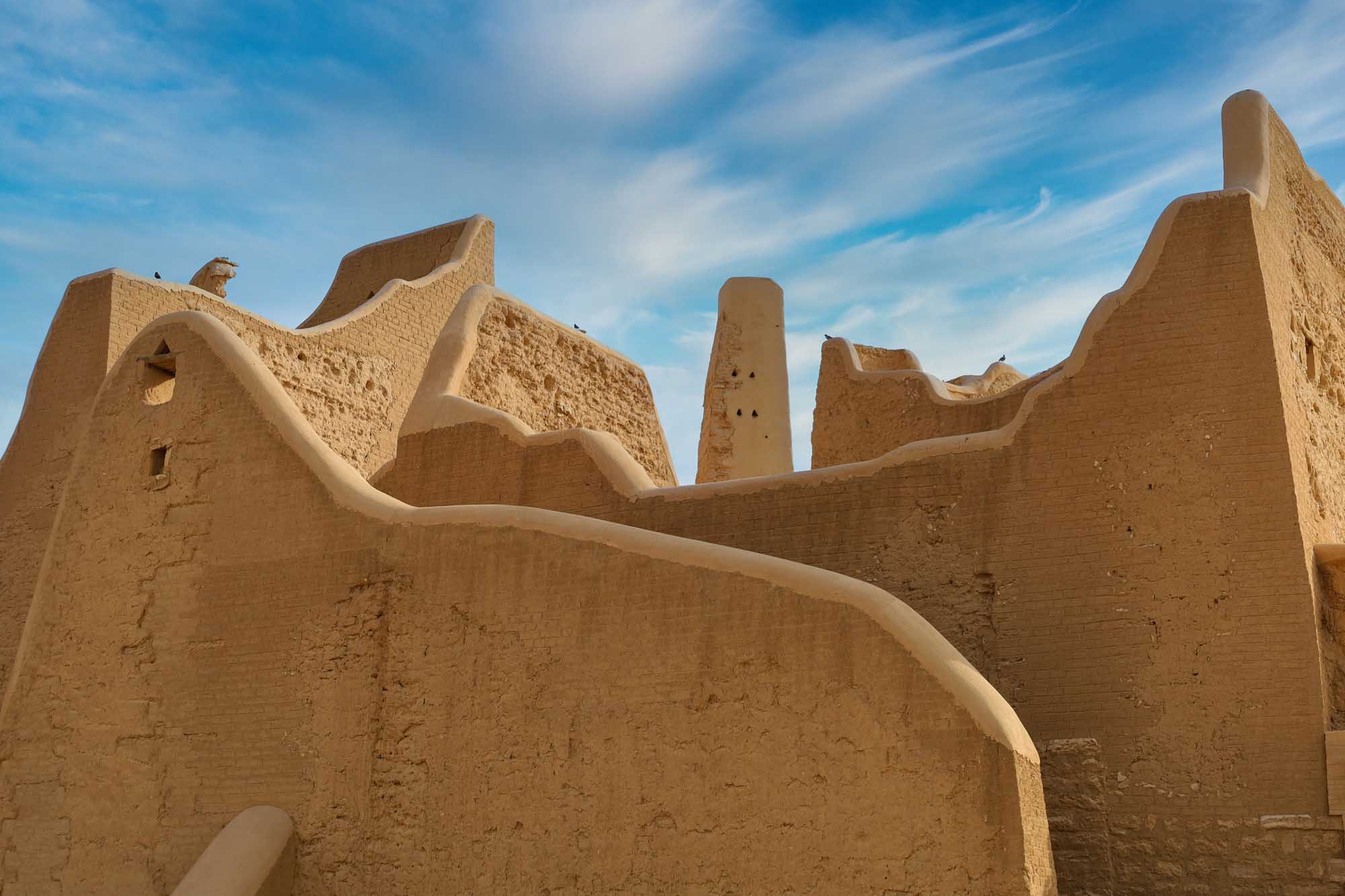 Ancient adobe and brick ruins of Al Diriyah, the former capital of Saudi Arabia, showcasing