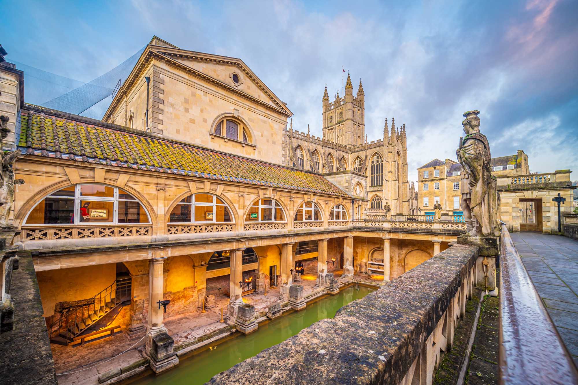 Roman Baths in Bath, England at Twilight Roman Baths in Bath England at Twilight